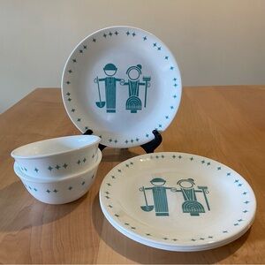 6 Piece Set - Corelle Rise n Shine Print